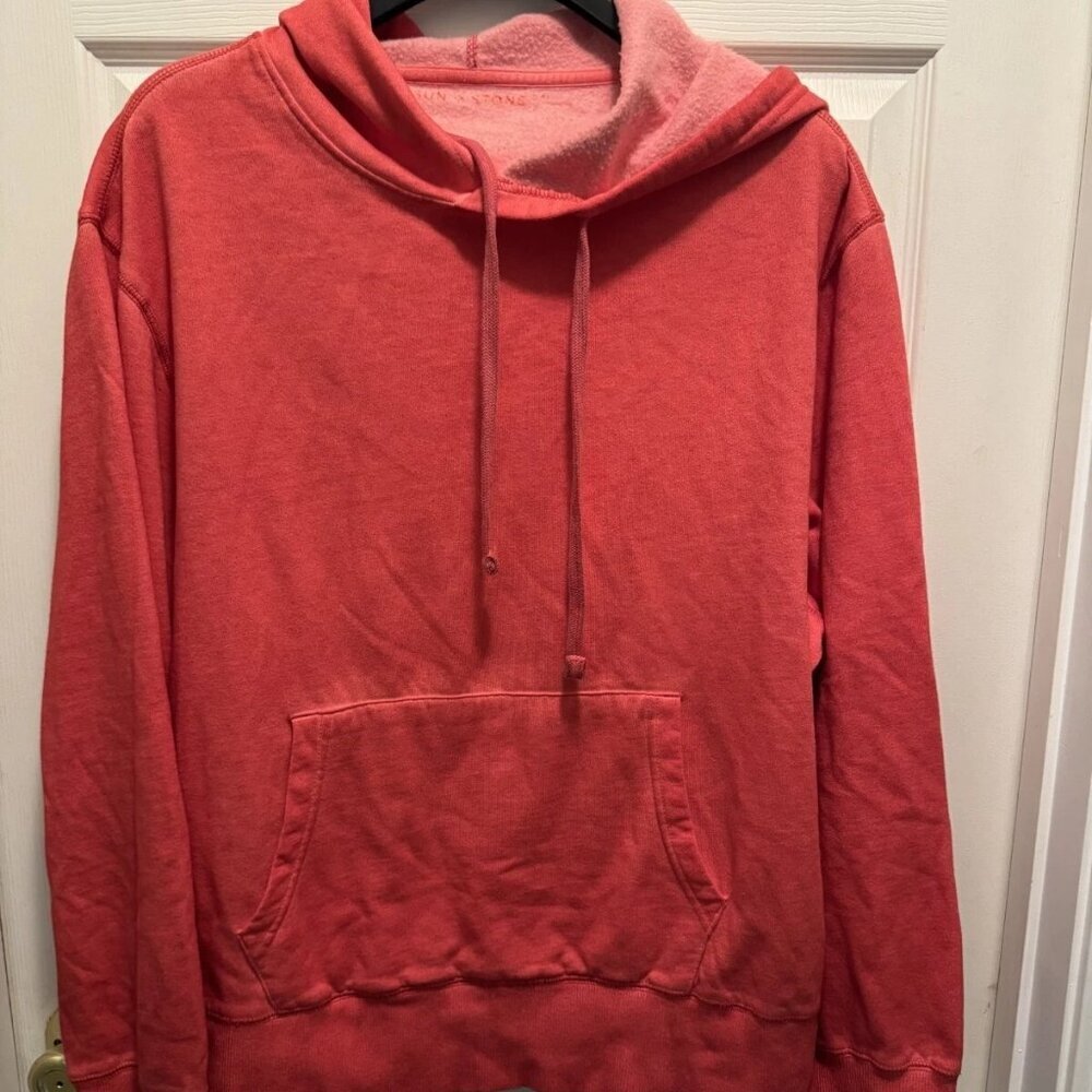 Sun +‎ Stone Hoodie Fleece Men's. Size Medium Orange-Red